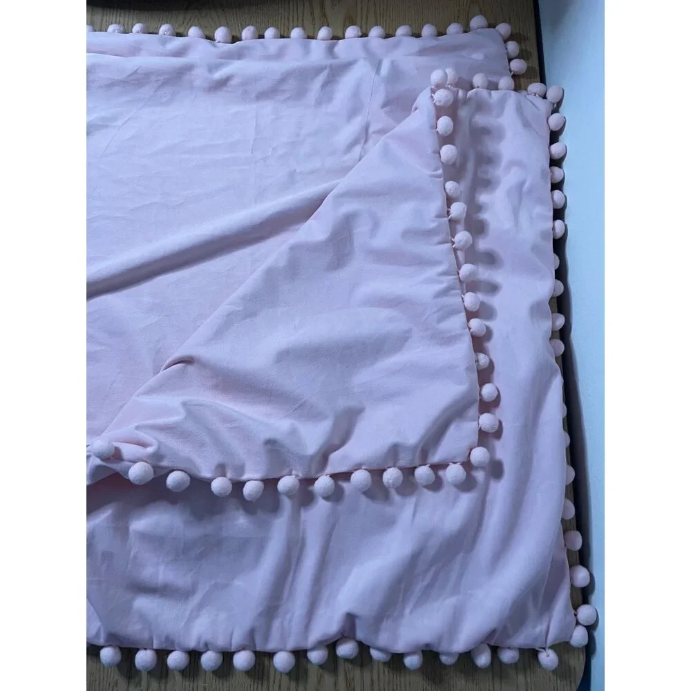 New Bundle of 2 Velvety Feel Pillow Cushion Covers with Tassels Lt Pink 22